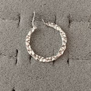 New 925 silver hammered earring hoops.